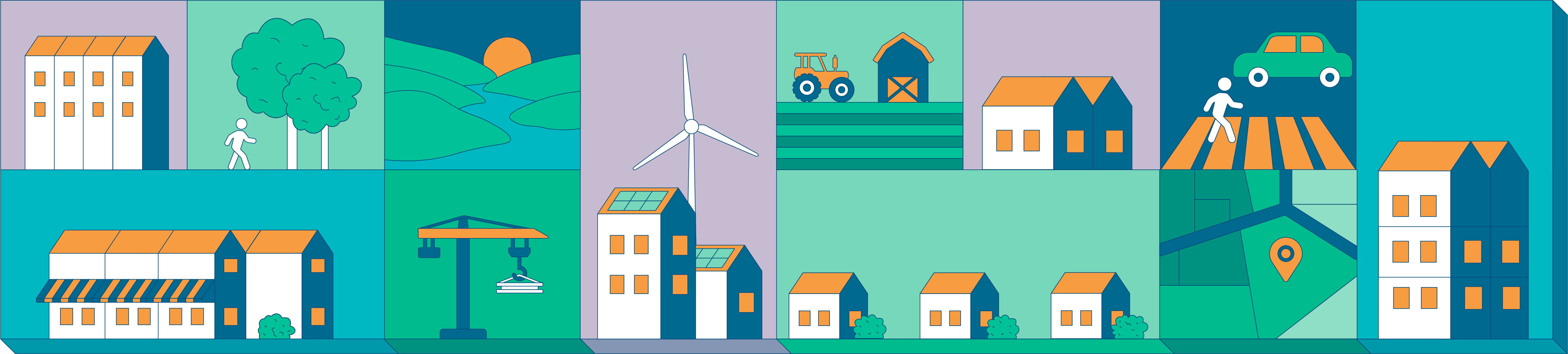 Website Banner- images of differing housing and development types and a range of land uses
