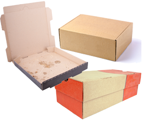pizza box shoe box and cardboard box